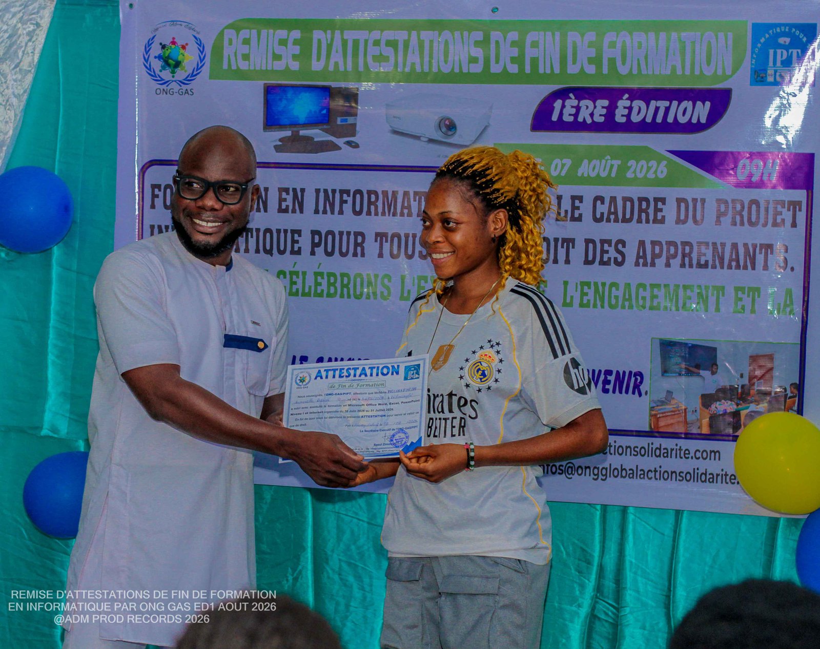 Projet Informatique Pour Tous — Cérémonie de remise des attestations aux lauréats de la 1ʳᵉ édition